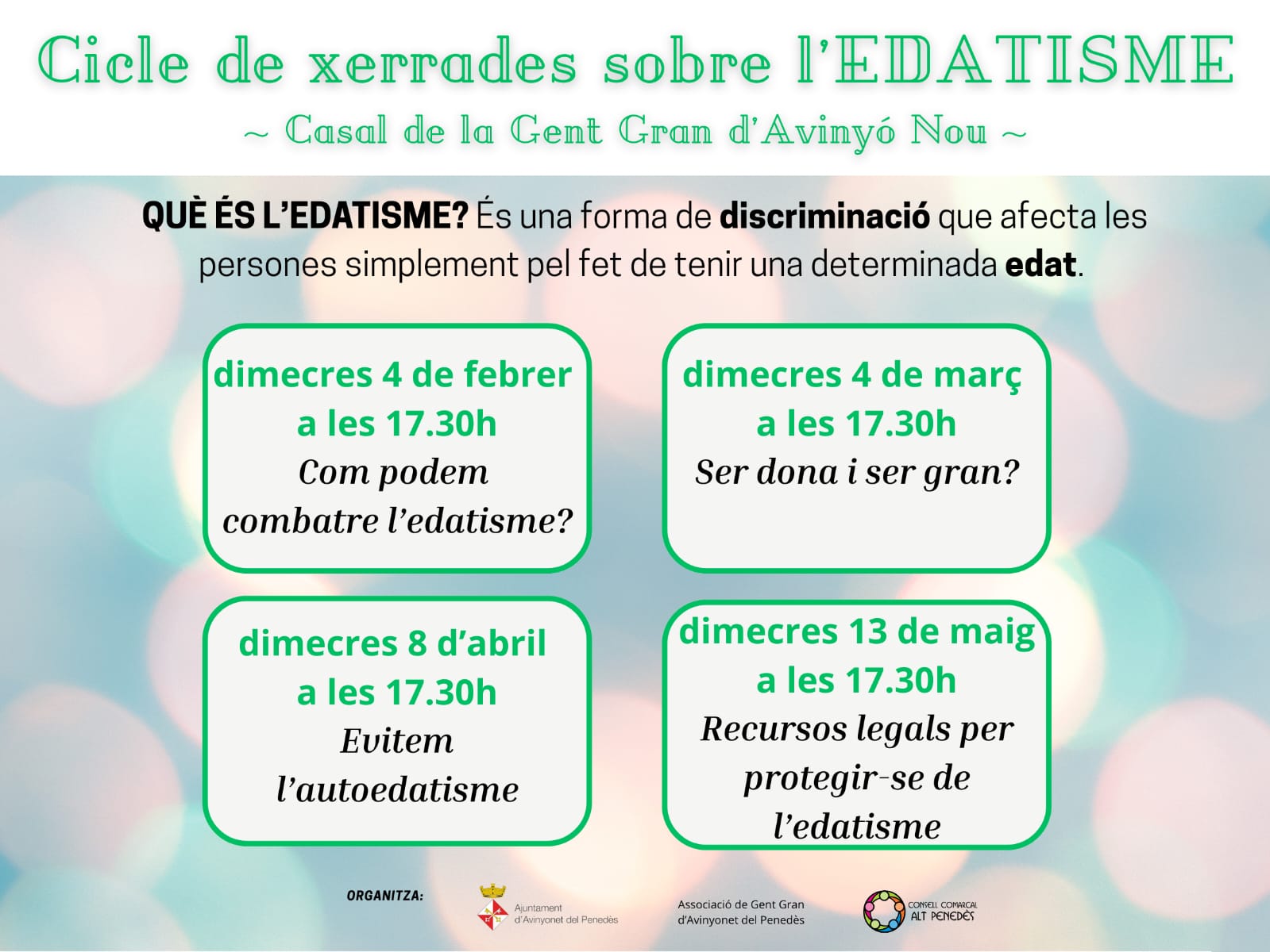 Cicle de xerrades sobre l'edatisme - Ser dona i ser gran?