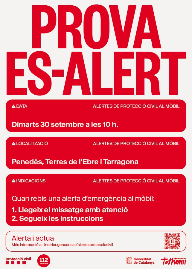 Nova prova del sistema d'alertes als telèfons mòbils