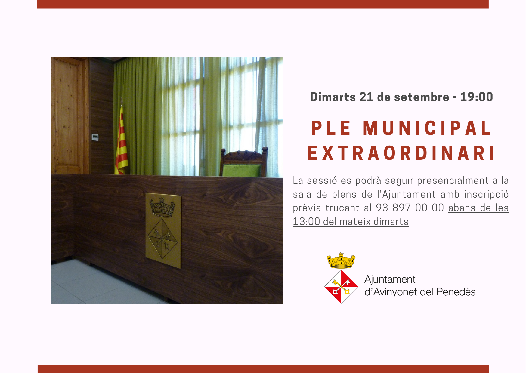 Ple municipal extraordinari 21 setembre 2021