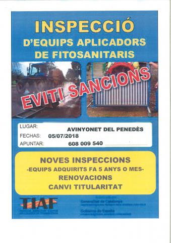 Inspecció d'Equips Aplicadors De Fitosanitaris