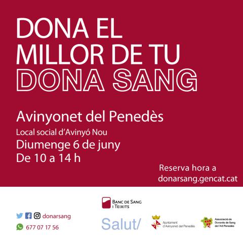 Campanya de donació de sang - diumenge 6 de juny de 2021