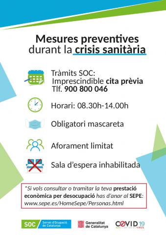 Informació sobre la reobertura del Servei d'ocupació de Catalunya