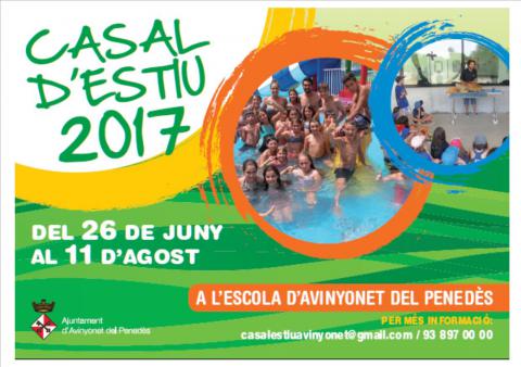 Aquest divendres 26 de maig s'obre la preinscripció al Casal d'Estiu 2017