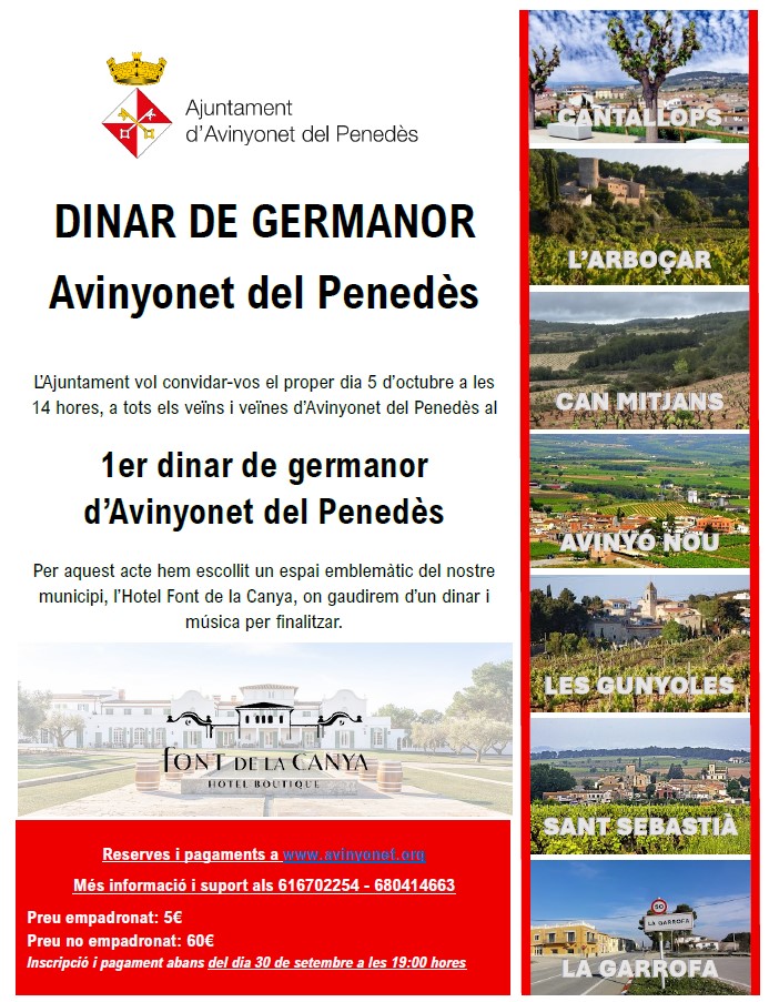 ENTRADES DINAR DE GERMANOR - 5 d'octubre 2025