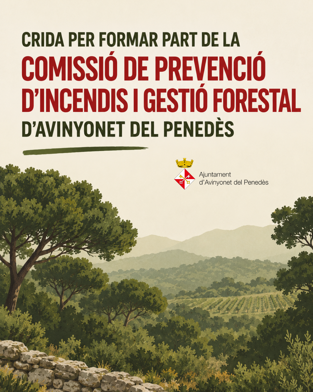 Crida per formar part de la Comissi&oacute; de Prevenci&oacute; d'Incendis i Gesti&oacute; Forestal d'Avinyonet del Pened&egrave;s