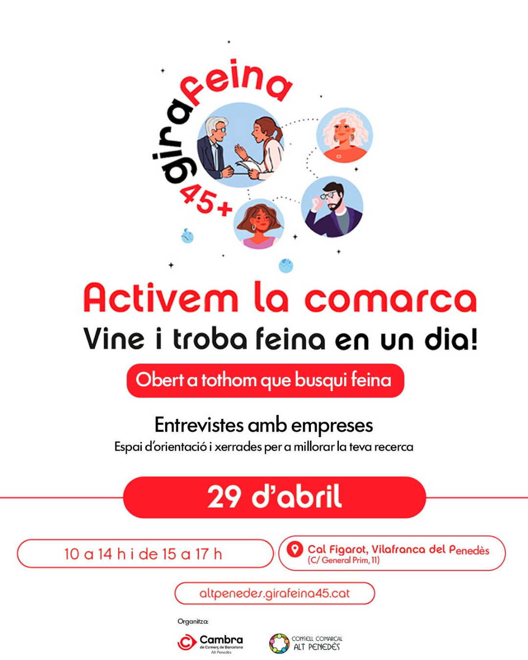 El Girafeina 45+ arriba a l'Alt Pened&egrave;s el 29 d'abril de 2026 per impulsar l'ocupaci&oacute; del talent s&egrave;nior