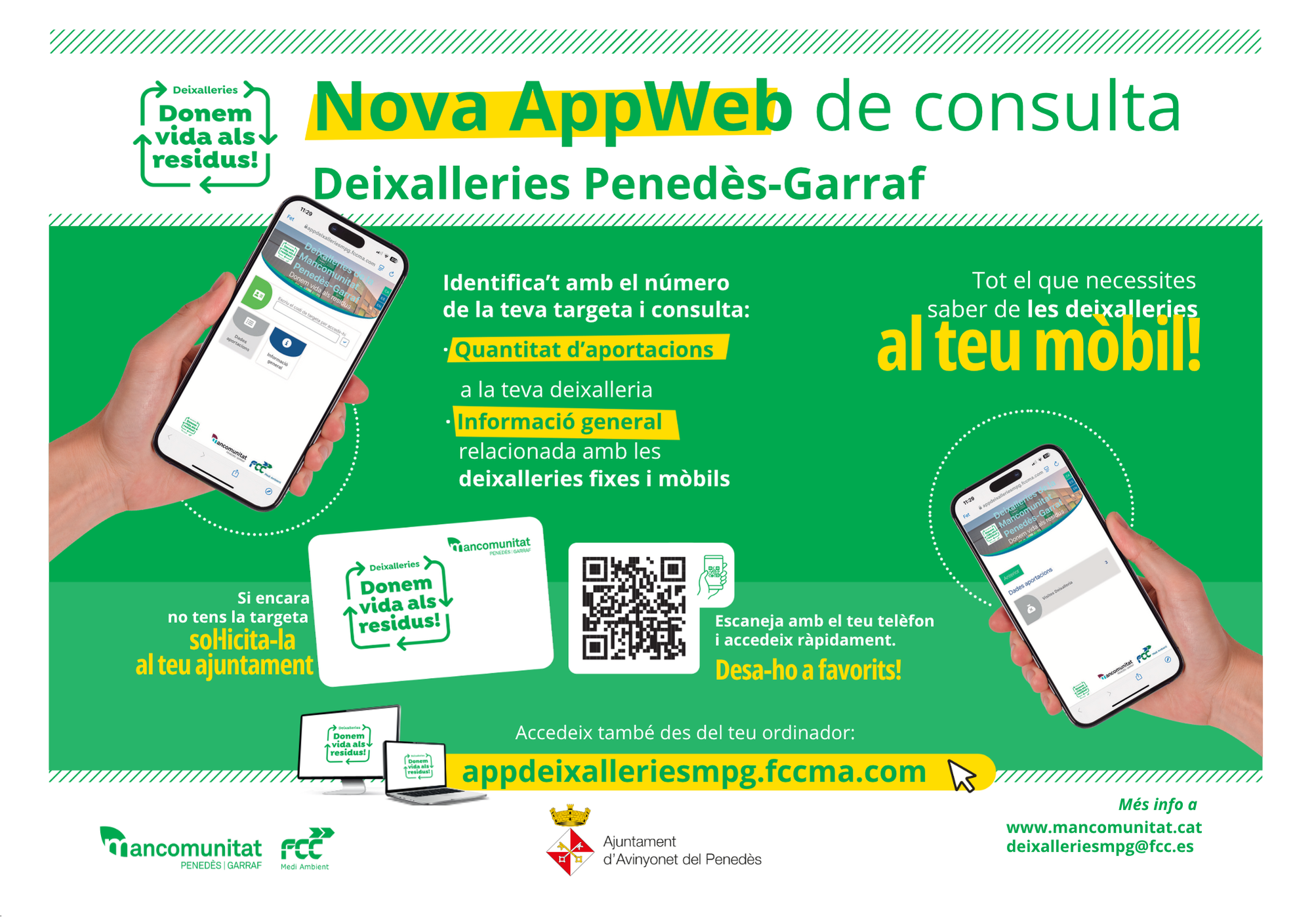 Nova AppWeb de consulta deixalleries Penedès-Garraf