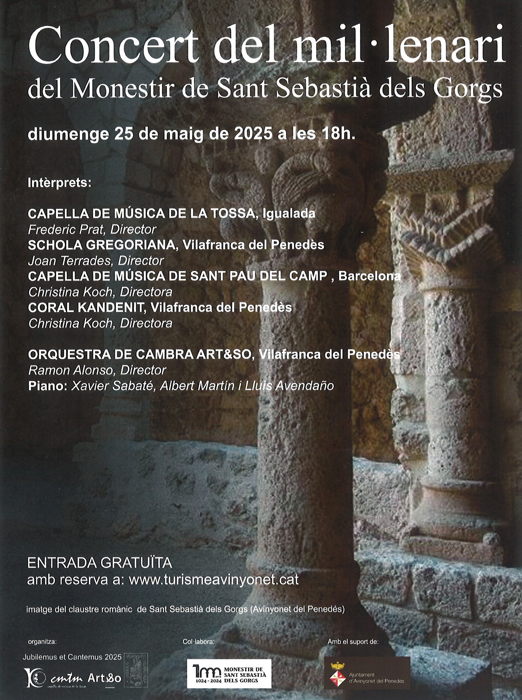 Concert de cant gregorià i polifonies en marc del mil·lenari del Monestir de Sant Sebastià dels Gorgs